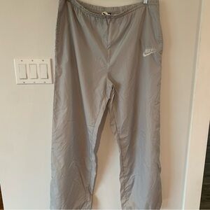 Vintage 1990’s Nike Grey Wide Leg Windbreaker Pants Mens Large L Ankle Zipper
